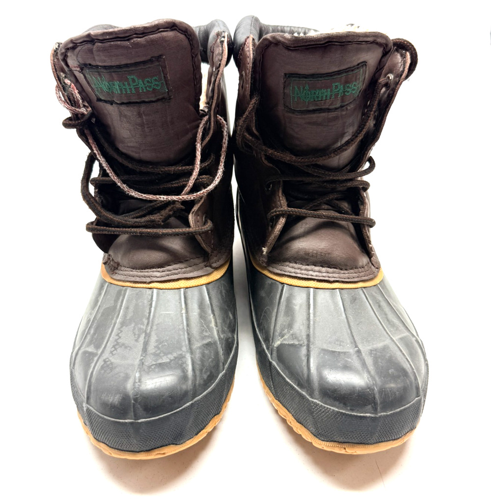 North Pass Boots 752502 Brown Rubber Men's Pac Style Duck Boots Size 9